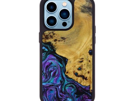 iPhone 14 Pro Wood+Resin Phone Case - Samara (Purple, 644921) Online Sale