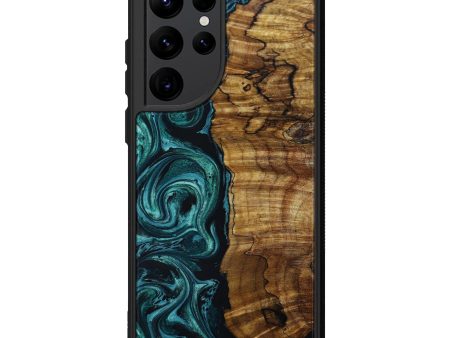 Galaxy S22 Ultra Wood+Resin Phone Case - Carole (Green, 647021) Discount