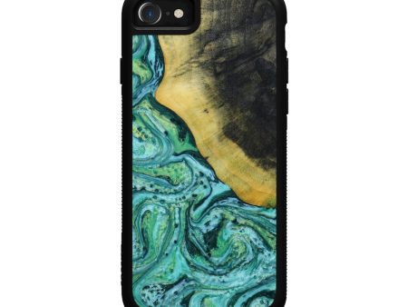 iPhone SE Wood+Resin Phone Case - Kenzie (Green, 647010) For Discount