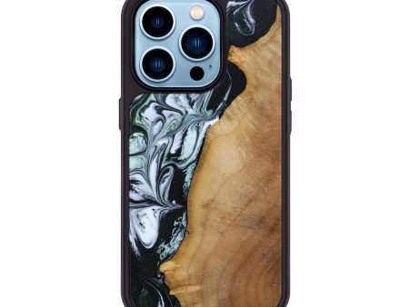 iPhone 14 Pro Wood+Resin Phone Case - Austin (Black & White, 645728) For Discount