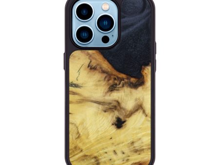 iPhone 14 Pro Wood+Resin Phone Case - Annika (Black & White, 644034) For Cheap