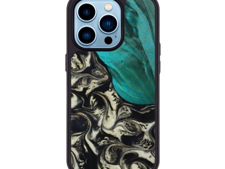 iPhone 14 Pro Wood+Resin Phone Case - Sophia (Black & White, 643682) Hot on Sale