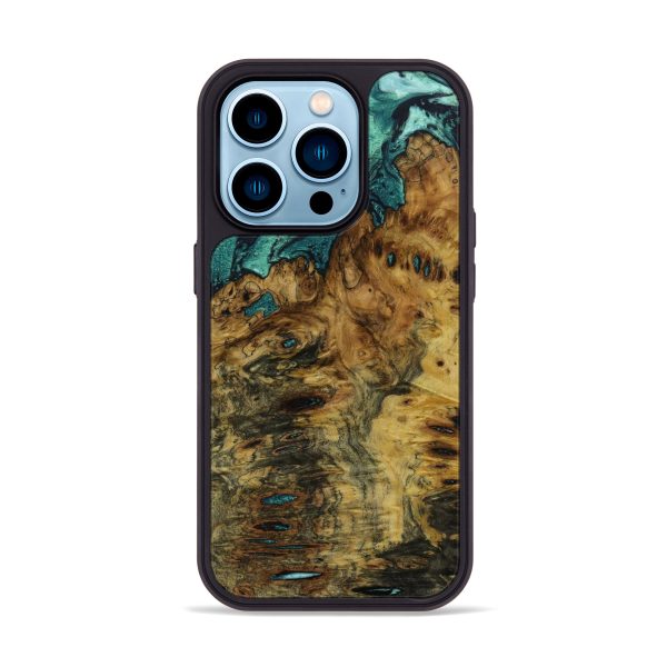 iPhone 14 Pro Wood+Resin Phone Case - Alejandra (Green, 646175) Discount