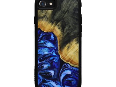 iPhone SE Wood+Resin Phone Case - Kim (Blue, 648681) Online now