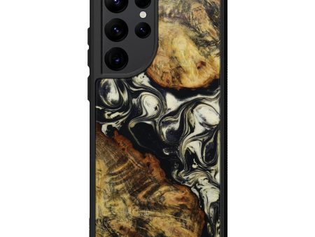 Galaxy S22 Ultra Wood+Resin Phone Case - Tommy (Black & White, 643684) Fashion