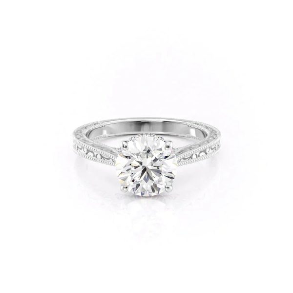 The Elizabeth Set With A 1 Carat Round Moissanite Discount